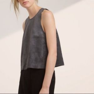 Aritzia Wilfred Octave Faux Suede Gray Sleeveless Top